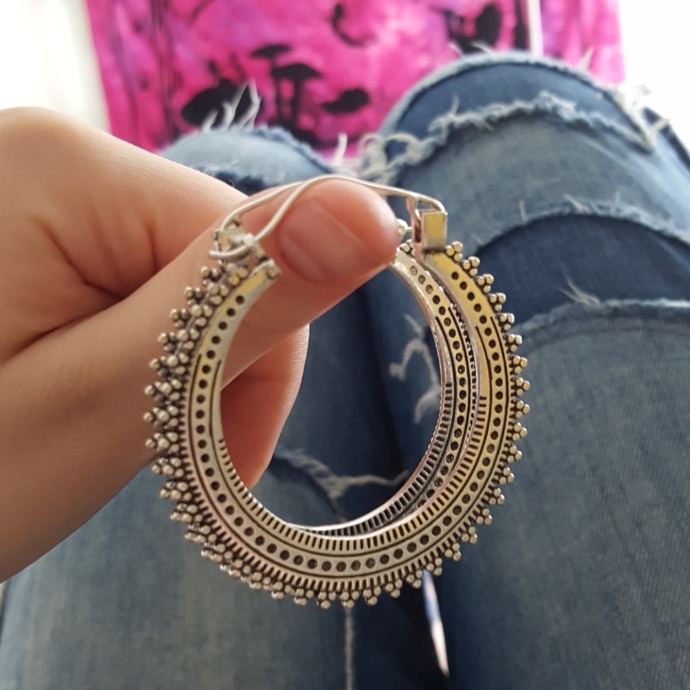 Sterling silver hoop earrings